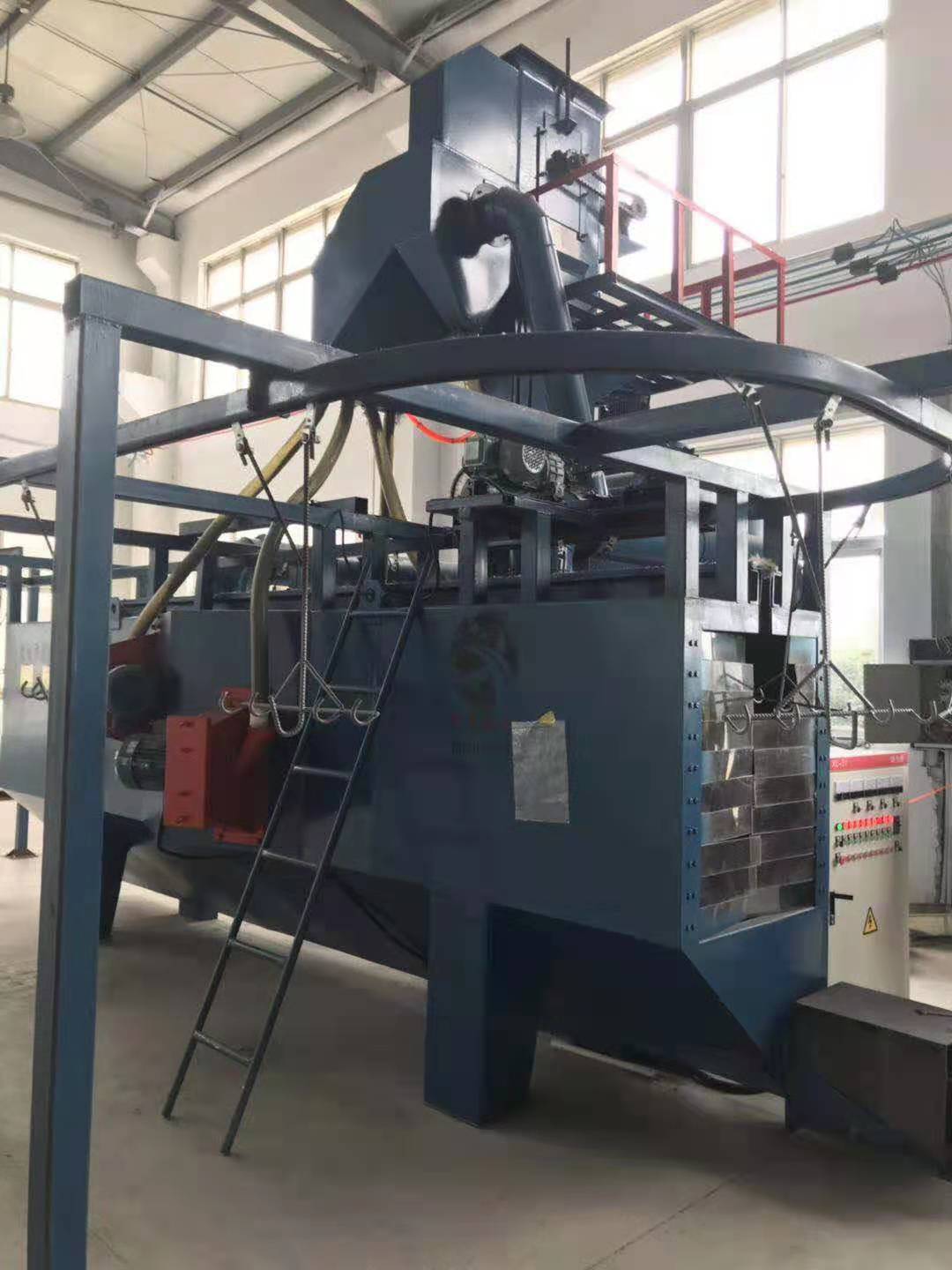 Catenary pass shot blasting machine